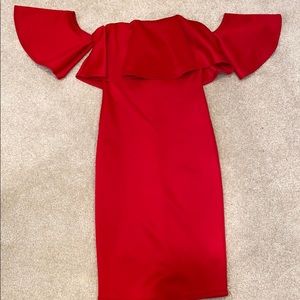 Red Off shoulder cocktail dress